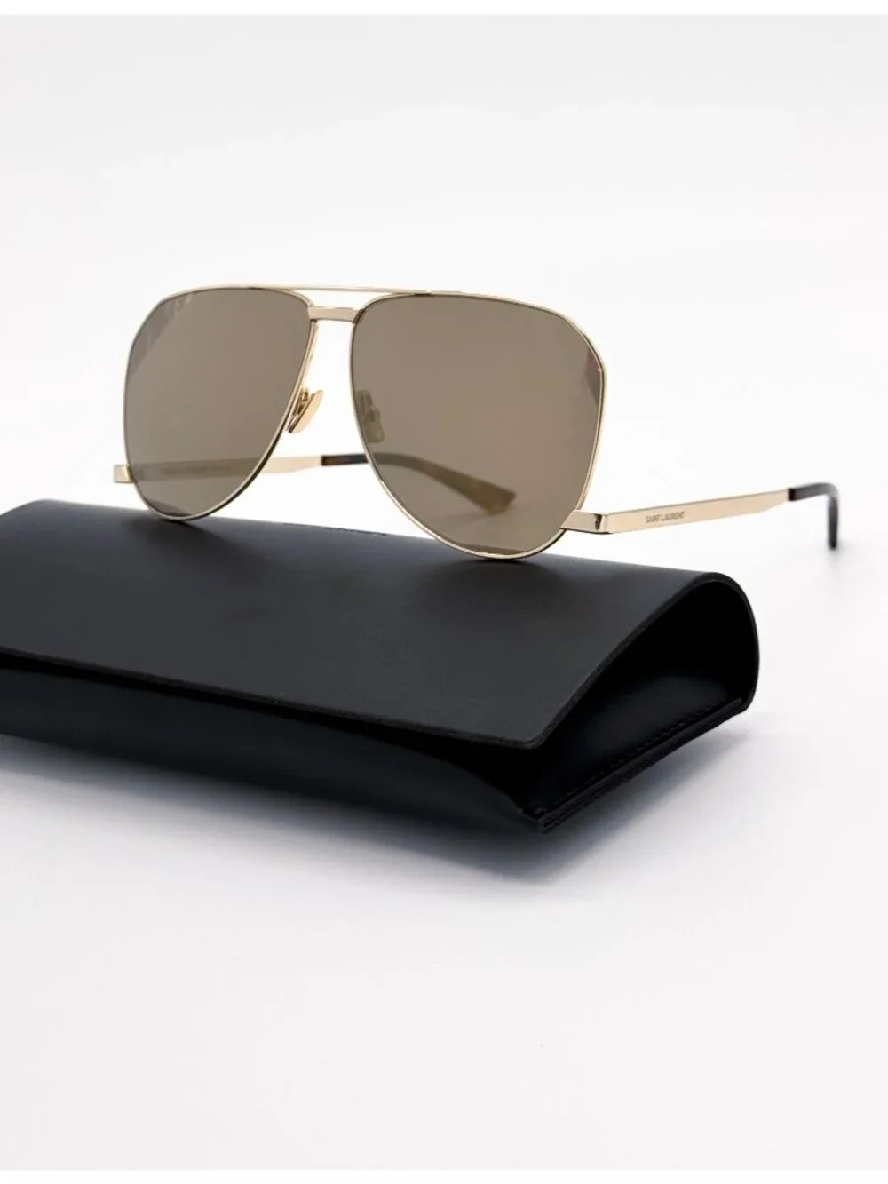 New Saint Laurent Unisex Gold Aviator Sunglasses SL690 DUST 004
